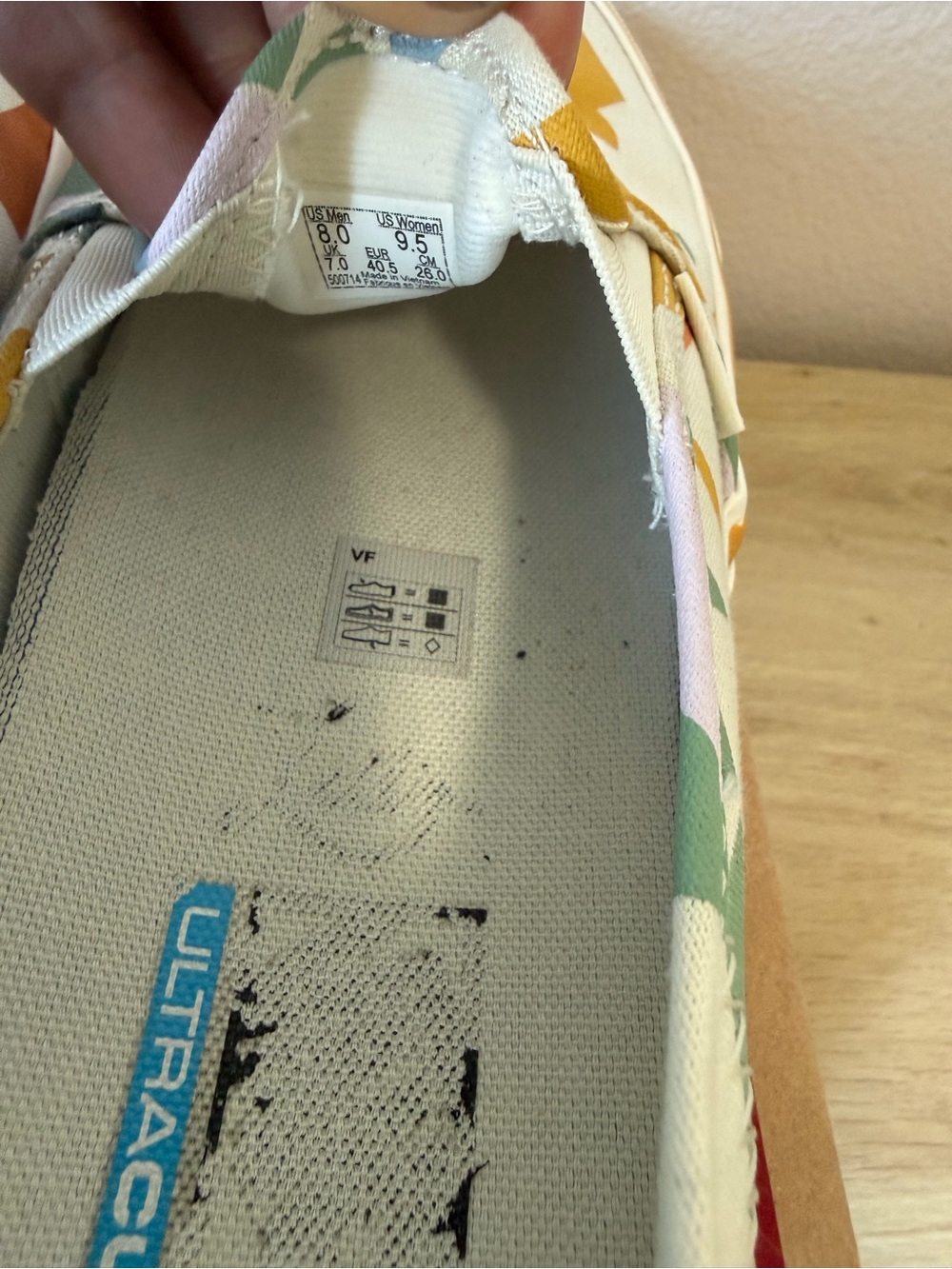 Vans Slip-On Sneakers in White, Yellow, Green, Blue, Pink - Picture 5 of 6